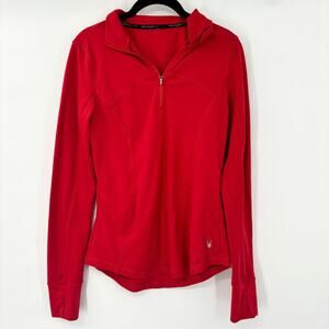 Spyder Women’s Red Freestyle Half-Zip Pullover – Size Small, Thumb Holes